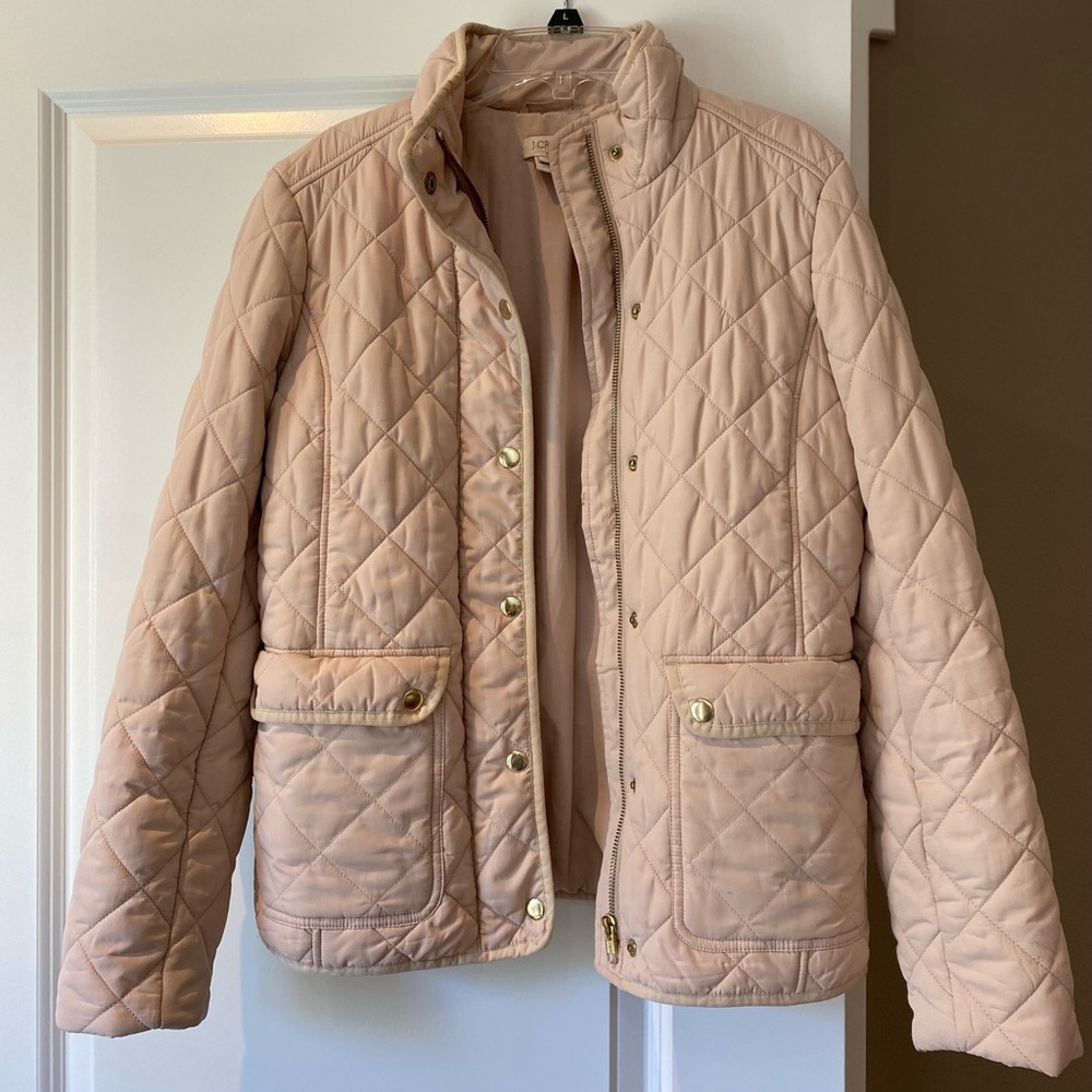 J. Crew Women’s quilted puffer jacket, XS, light blush